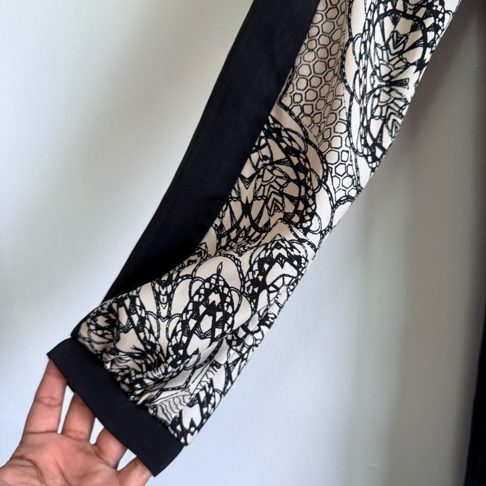 Fourteen and Ninth Boho Geometric Print Shift Dress Small Black White Mod Retro - Picture 3 of 7